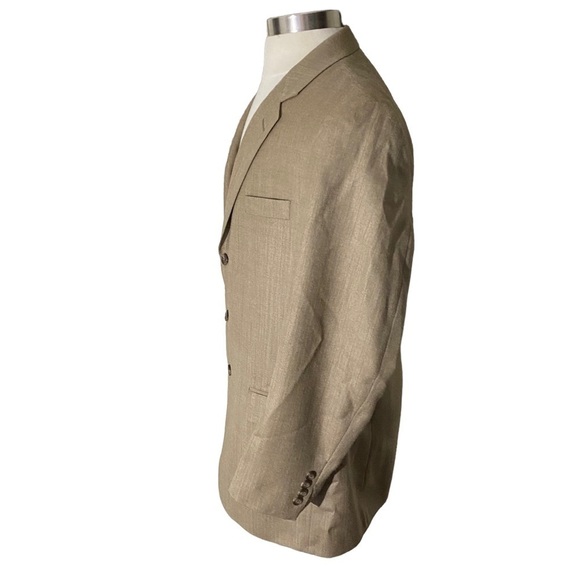 Ralph Lauren Canada Beige 3-Button Silk Wool Blend Suit Jacket Men’s Blazer 44L - Picture 3 of 14